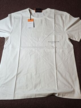 New! Rockridge Cotton Blend Fitted White T Shirt Size XL
